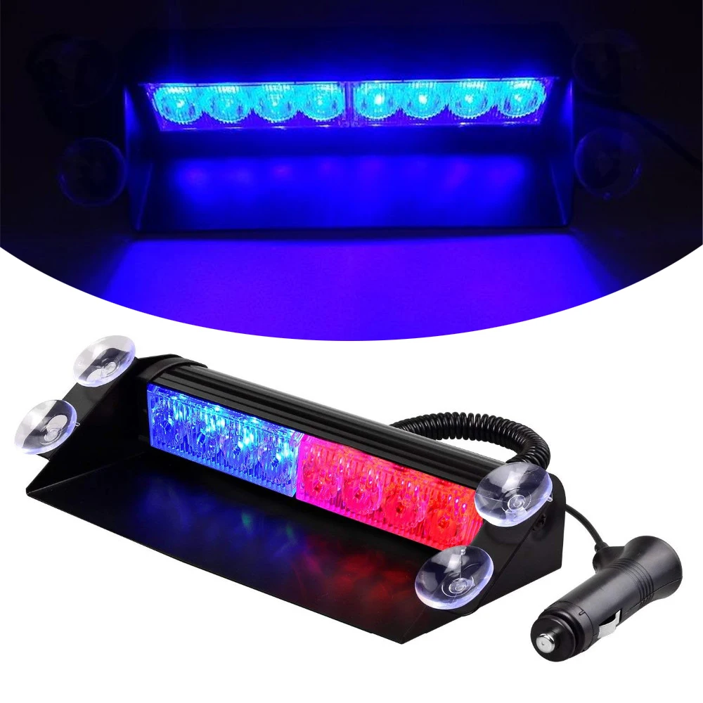 Magic ColorM 1PC 8LED Automotive Firemen Police Flashing Signal Light 12V/24V Car Signal Emergency Warning Strobe Lamp