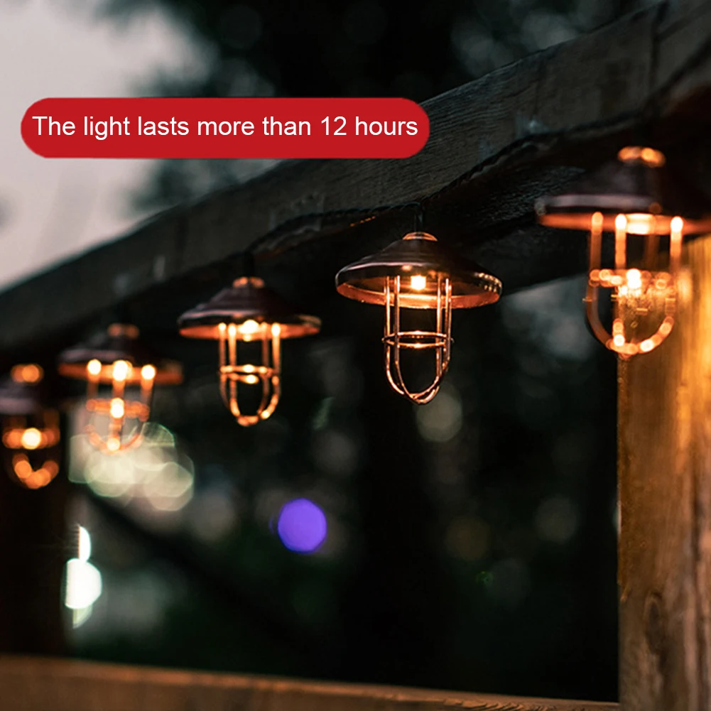 

Солнечный ретро мини Фонари строка светильник s висит кованого железа Фея лампы на солнечных батареях Открытый Сад двор светильник сада лан...