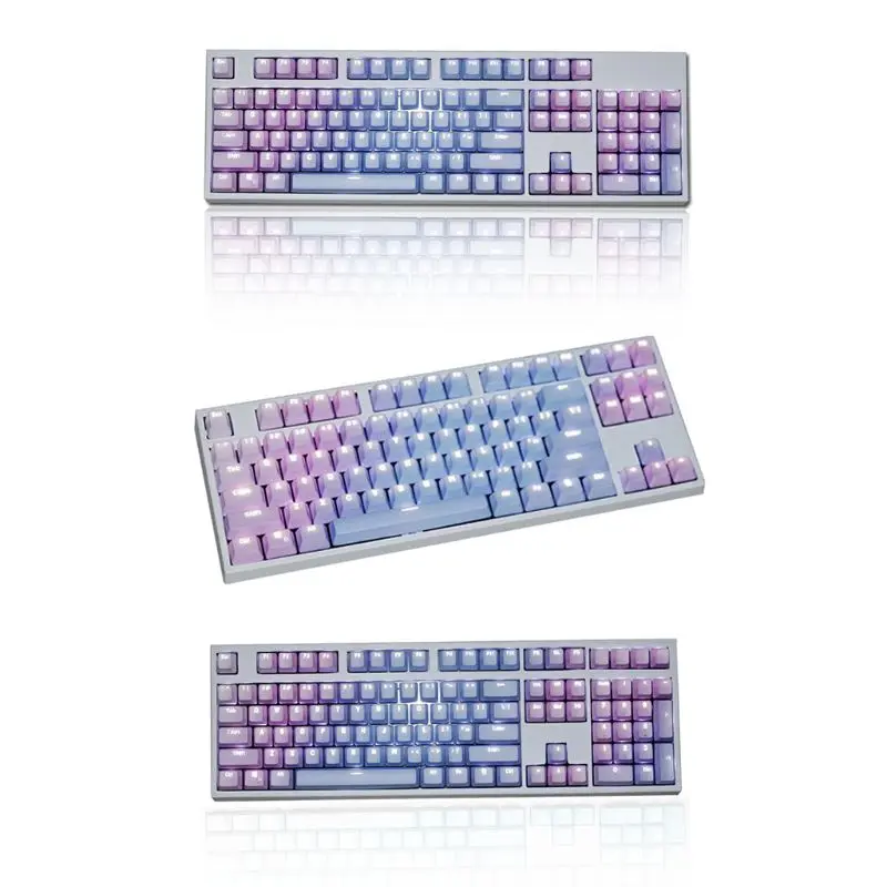 

Mechanical Keyboard key caps 87 104 108 Replaceable PBT Keycaps Transparent Lettering Keys Double Shot Injection Backli KeyCaps