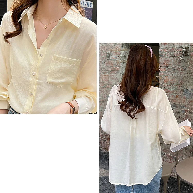 

Womens Tops Blouses Solid White Summer Blouse Office Shirt Blusas Mujer De Moda 2021 Long Sleeve Women Shirts Clothes