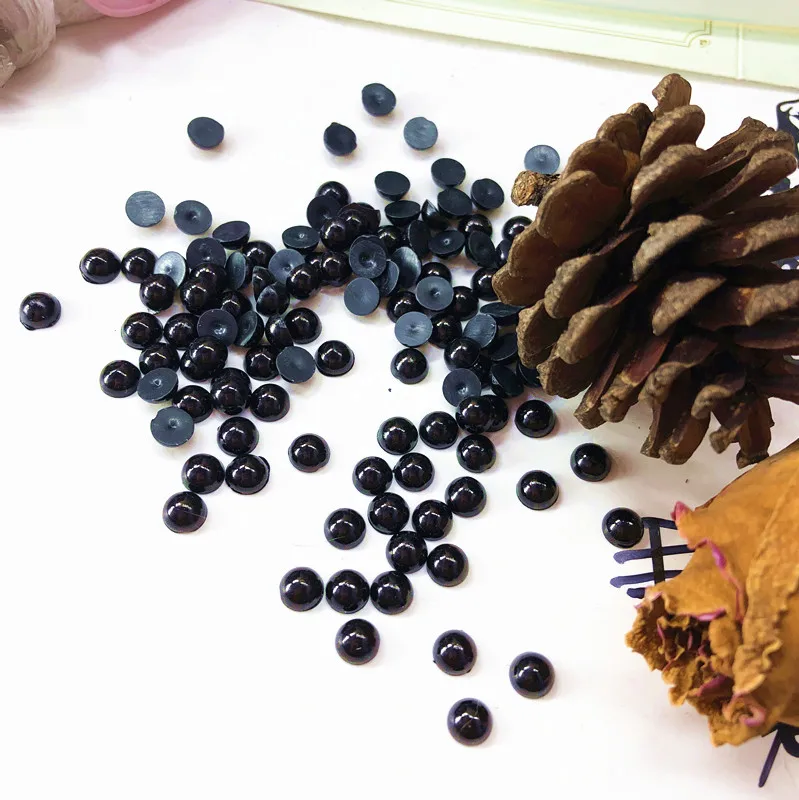 

8 мм 100 шт. чёрный искусственный жемчуг полукруглые разноцветные плоские с оборота перламутровые Стразы Пластик половинные бусины DIY ювелир...