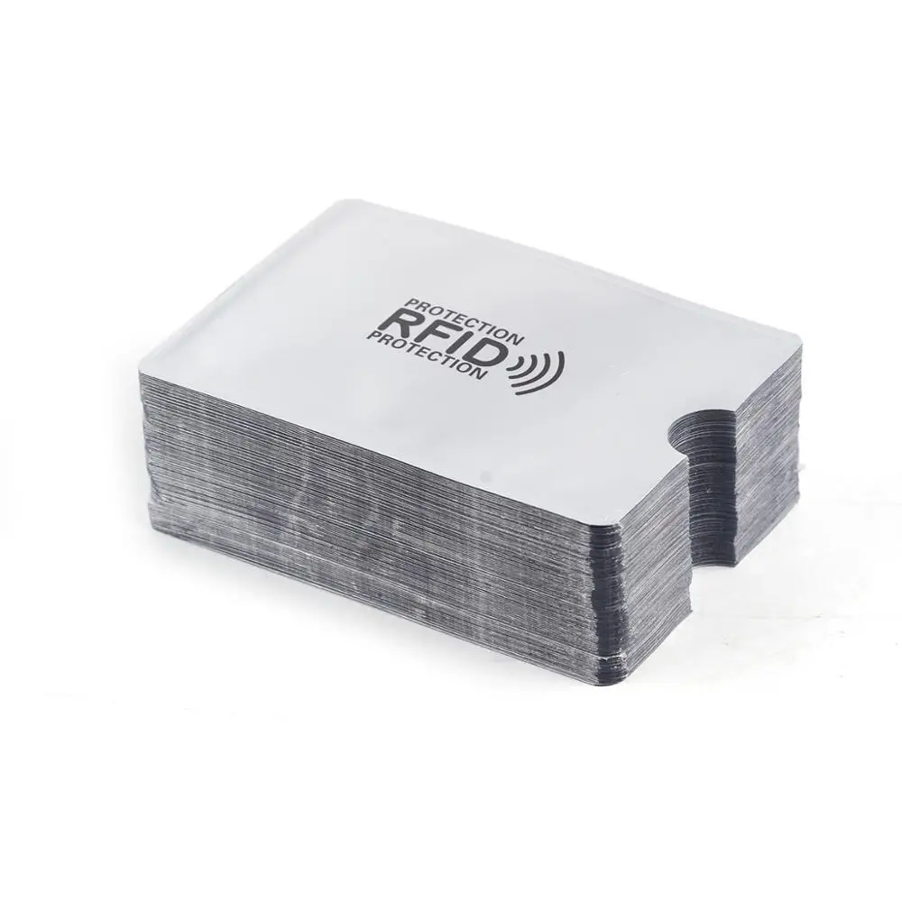 100pcs RF-Shielded Sleeve Card Blocking IC card Protection NFC security prevent scanning Anti-demagnetizing sleeve | Безопасность и