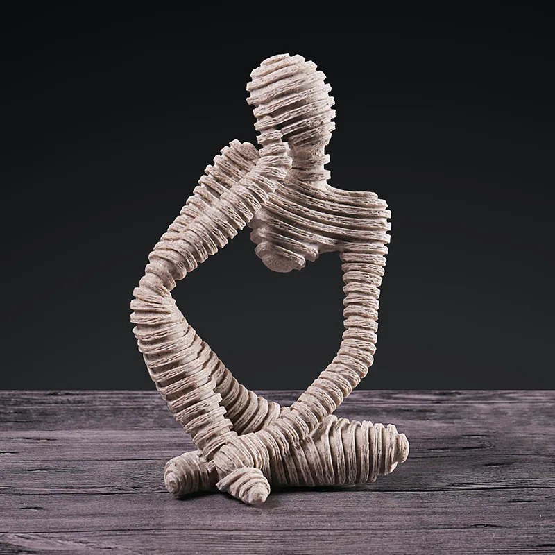 

LIUXDIV Nordic Abstract Thinker Statue Resin Figurine Office Home Decoration Desktop Decor Handmade Crafts Sculpture Modern Art