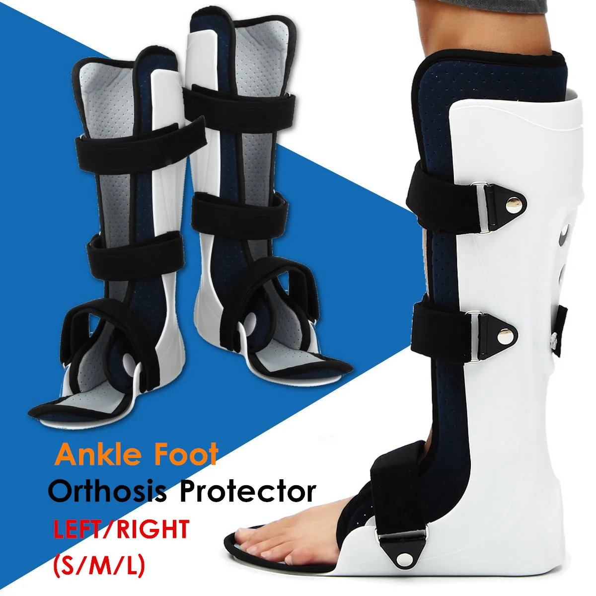 

Adjustable Ankle Support Orthosis Left Right Joint Foot Fracture Protector Orthosis Fractures Brace Ankle Leg Stabilizer S/M/L