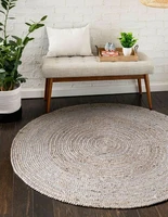 rug 100 natural jute round grey carpet braided style reversible area rag rugs