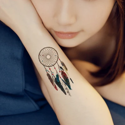 

Temporary Tattoo Sticker Dreamcatcher Dream Body Art Tattoo Water Transfer Fake Tattoo Flash Tattoo Waterproof 10.5*6cm For Gril