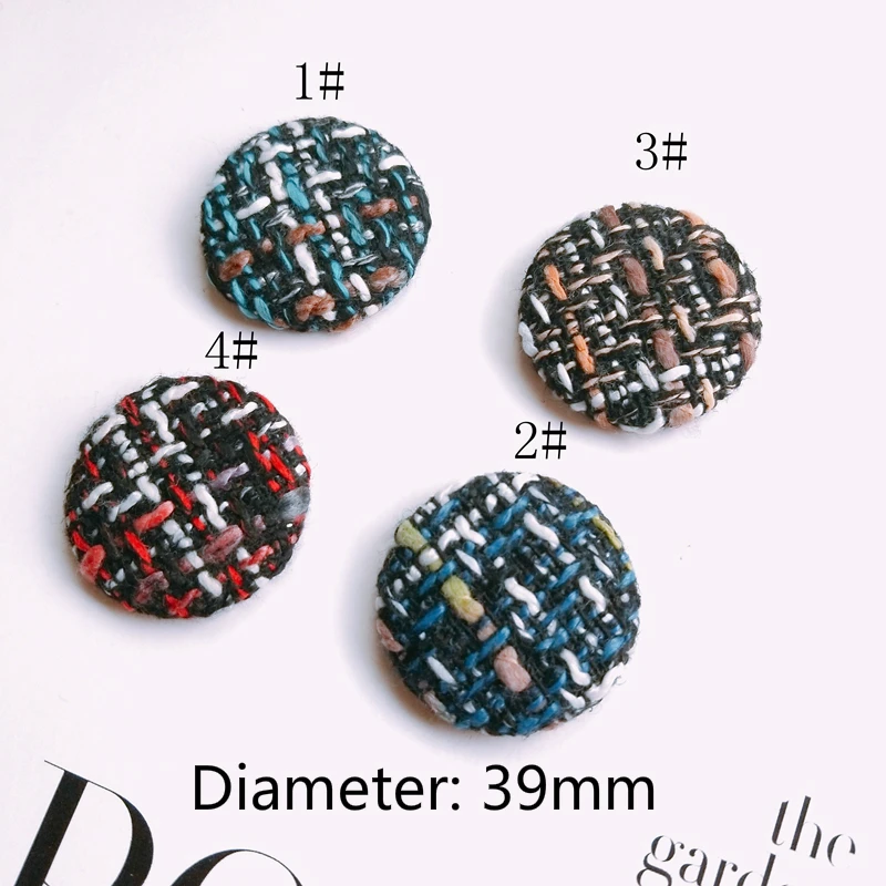 Плетка в клетку плетеная круглая ткань пуговица с плоским основанием самодельные серьги ручной работы