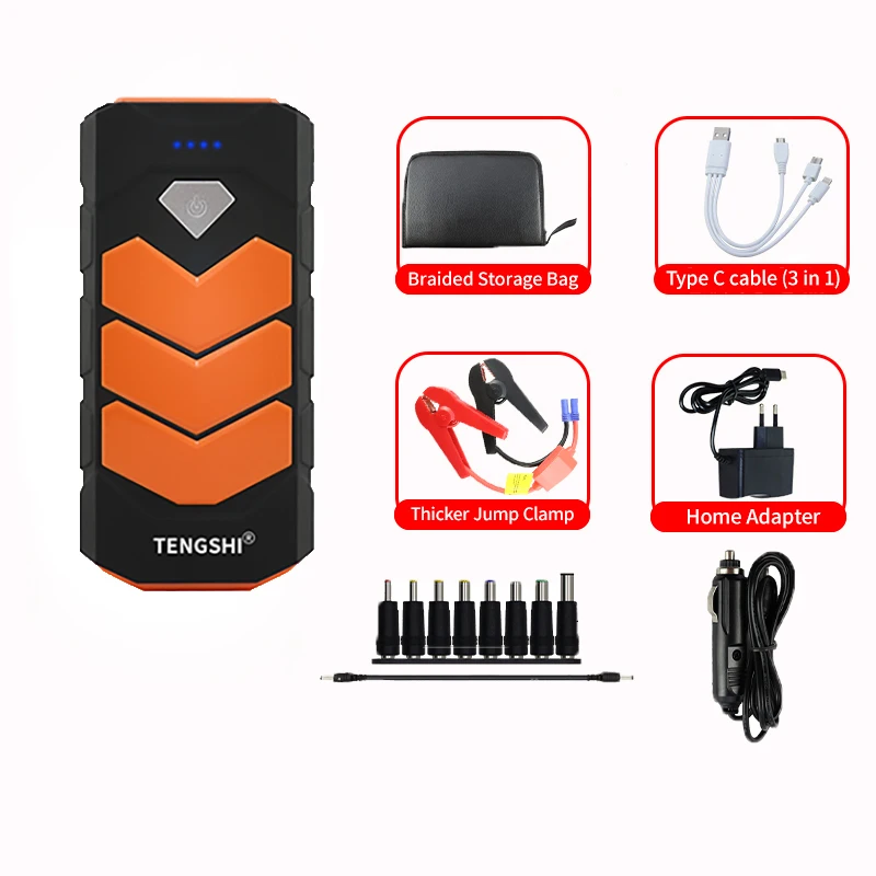 

TENGSHI 12V Car Jump Starter Battery Charger 16800mA 2USB Power Bank 500A Starting Device Start-up for Car 12V Motorcycle St