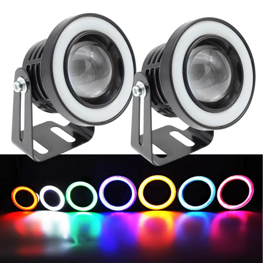 

2pcs 30W Car Driving DRL Fog Lights COB Angel Eyes 89mm Ambient Lamp Waterproof Daytime Running Bulb Motorcycle Headlight DC 12V