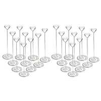 20pcs 8 6 inch tall place card holders heart shape table number holder stands picture photo note memo clip for wedding