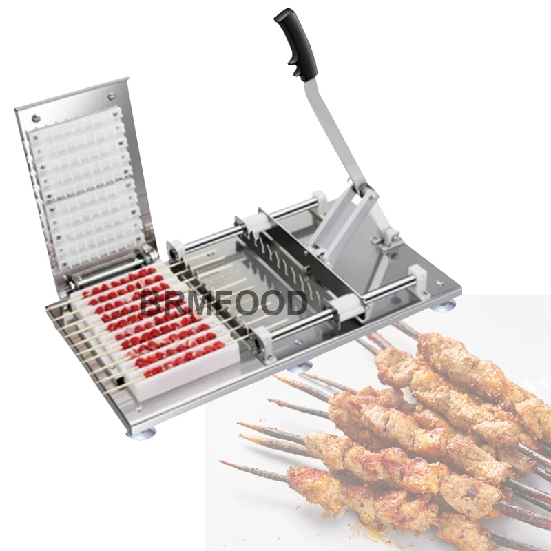 

Manual Mutton Kebab Machine / Stainless Steel BBQ Bamboo Meat Skewer Machine