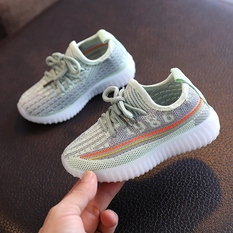 

New Baby Sneakers 2020 Fashion Children's Flat Shoes Baby Kids Girls Shoes Stretch Breathable Mesh Sports Running Shoes