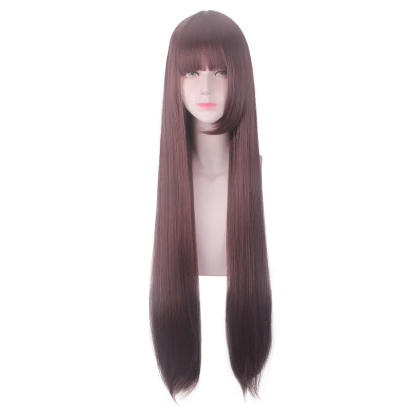 

Game Azur Lane Akagi cosplay Wig 100cm long straight Brown Red Fake Hair Heat Resistant Fiber Synthetic Wigs Women Costume