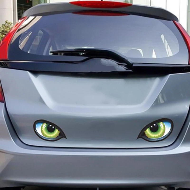 2 шт./пара забавные Светоотражающие 3D зеленые кошачьи глаза автомобильные