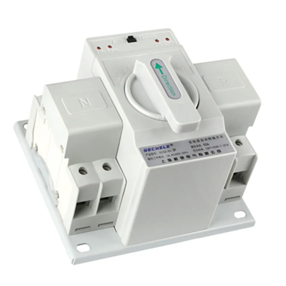 

2P 63A 110V/220V MCB Type Dual Power Automatic Transfer Switch ATS Rated Voltage 220V /380V Rated Frequency 50/60Hz