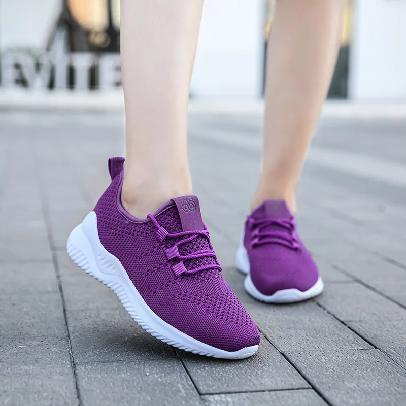 

Six Color Walking Shoes Breathable Mesh Running Sport Shoes Walking Outdoor Fitness Ladies Sneakers Size 42 Chaussures Femme