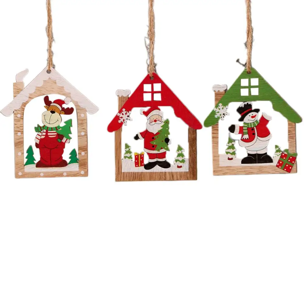 

Christmas Decorations Wooden Craft Cutout Christmas Tree Small Pendant Wooden New Wooden Pendant