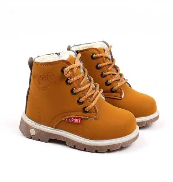 Осень-зима детей ботильоны для девочек ботинки martin мальчиков Плюшевые Теплые