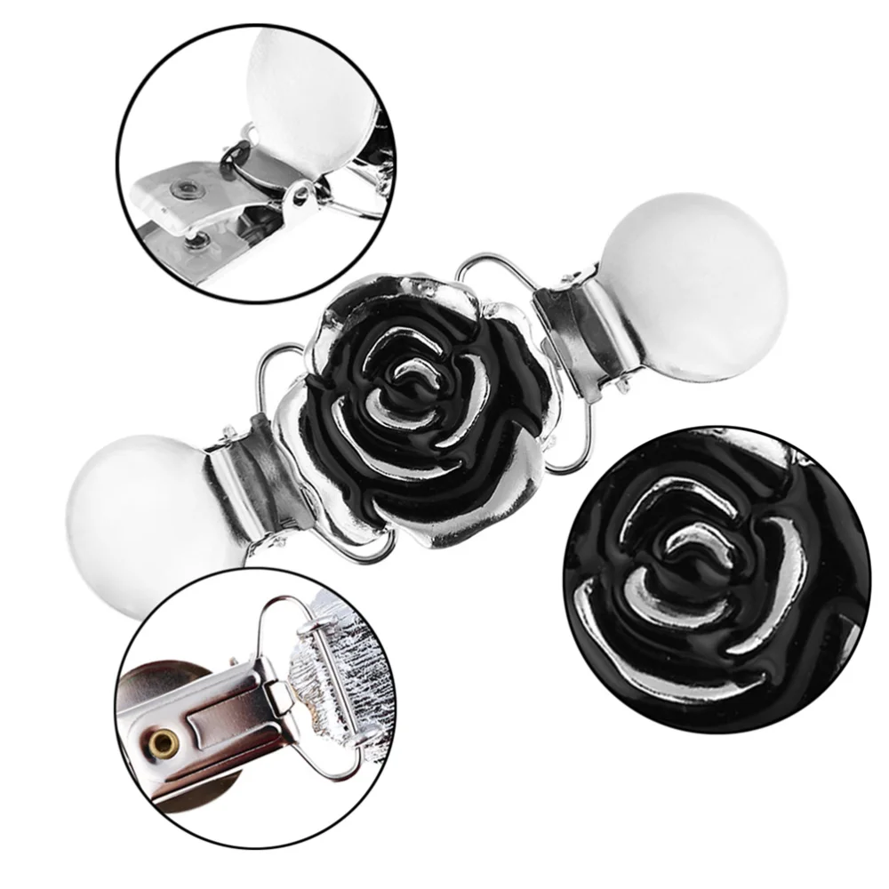 

5 Pcs/Set Alloy Diamond Clothing Clips Sweater Cardigan Buckles Collar Clips Sweaters Connection Brooches