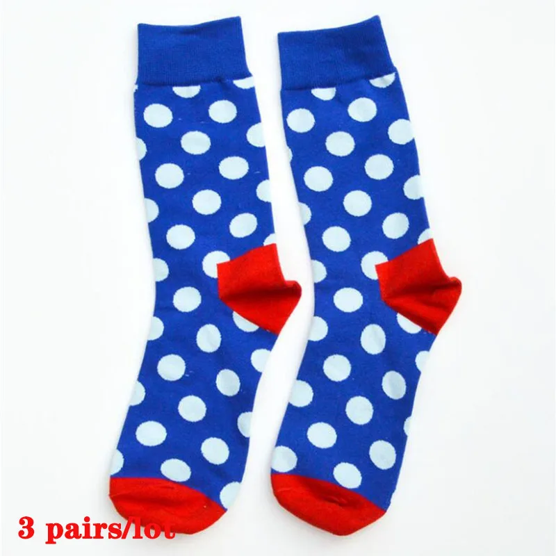 Модные Красочные хлопковые мужские счастливые носки в горошек CRAZY FLY 2020