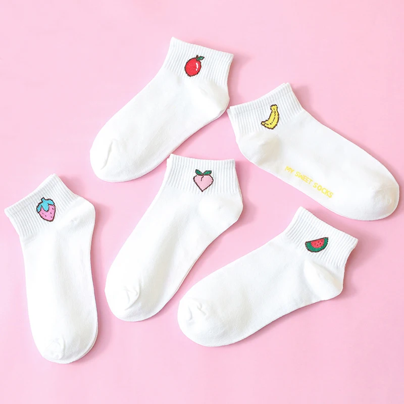 New Fashion Harajuku Women Cotton Long Socks Japanese Novelty Cute Fruit Pattern Hiphop Solid Cool Winter Hot|Носки| |