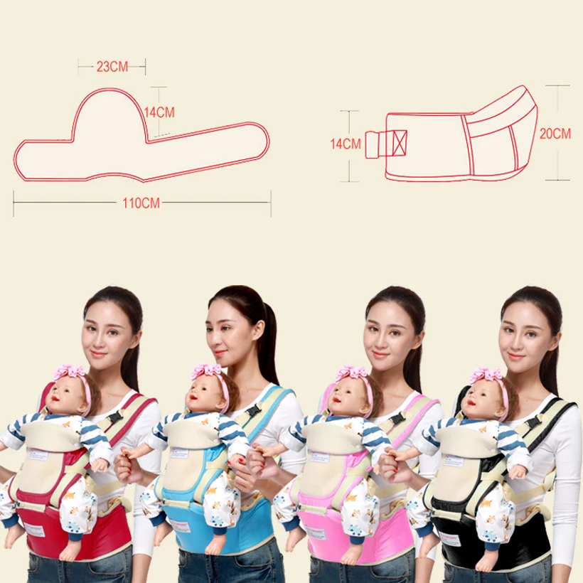 

0-36 Months 30kg Storage Ergonomic Baby Carrier Waist Breathable Hipseat Kangaroo Sling Hip Seat Carrying Belt for Newborns Mom