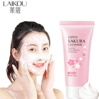 lalkou sakura gentle cleansing facial cleanser facial scrub cleansing acne oil control blackhead remover shrink pores skin care
