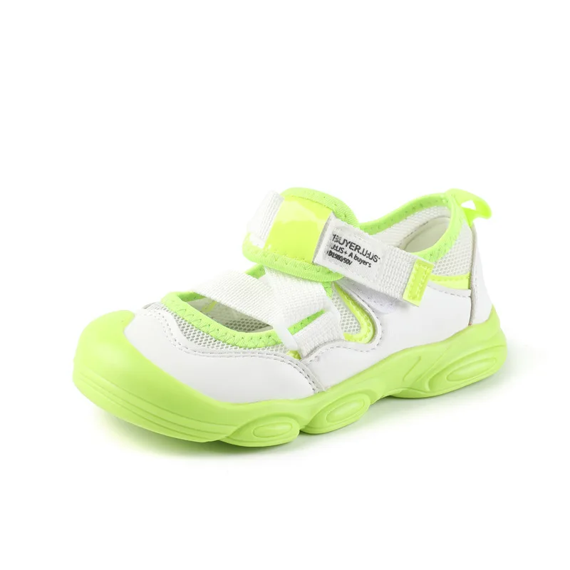 

Summer Kids Sandals 2021 New Mesh Hollow Children's Casual Shoes Soft Bottom Boys Sports Toe Cap Sandals Hot In Girls Running