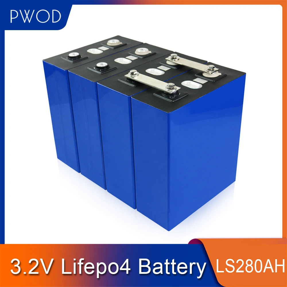 

PWOD 4-48pcs 3.2V 280Ah Lifepo4 Battery Pack Lithium Iron Phosphate Power Solar Cell Electric Car Charger EU US Tax Free