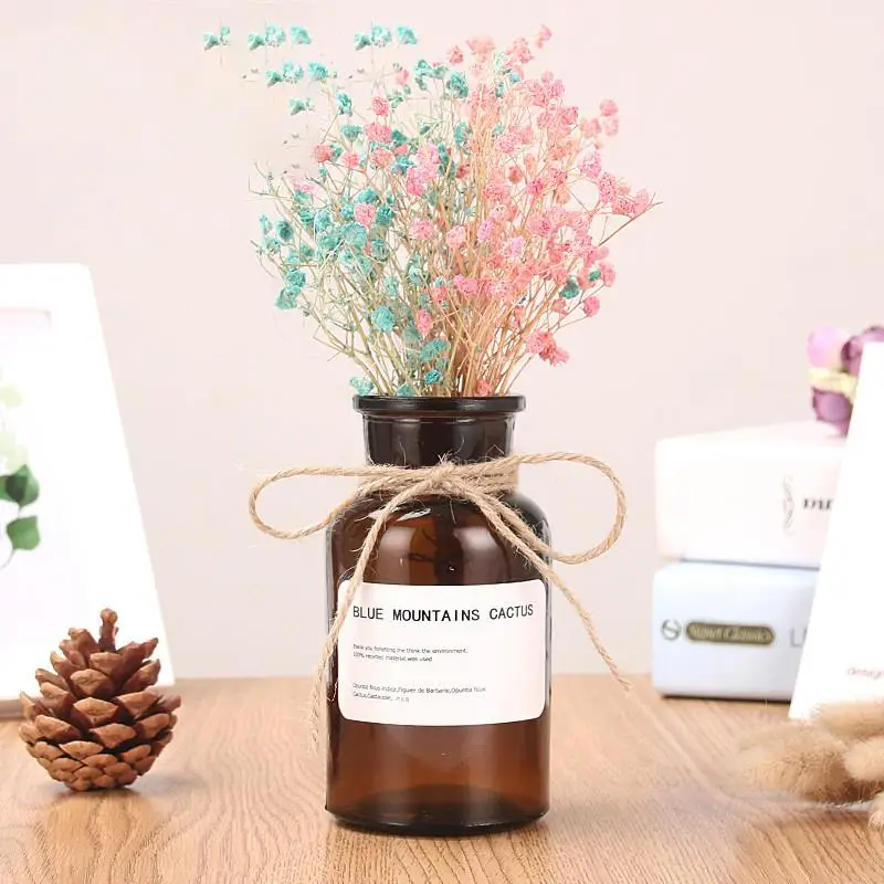 Коричневый ваза для гидропоники мини Стекло Винтаж Jardinierepot арт большое