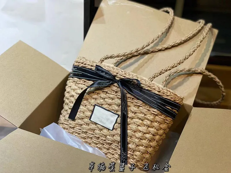 

2021 Luxury Designer Beach Bag High Quality Famous Brand Straw Bags Women Summer Raffia Handbag Travel Palm Basket Tote Carrycot