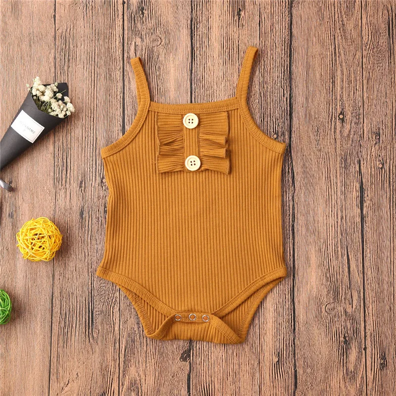 Комбинезоны для новорожденных одежда маленьких девочек Летний комбинезон без