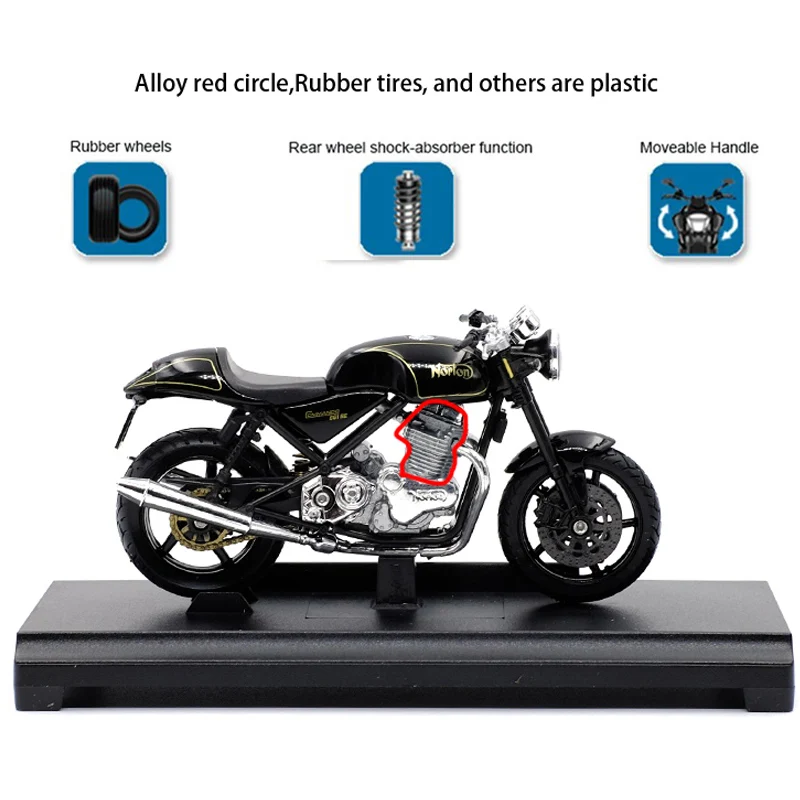 Welly 1:18 Norion commando 96 Alloy Diecast Sport Motorcycle Model Workable Shork-Absorber Toy For Children Gifts Collection |