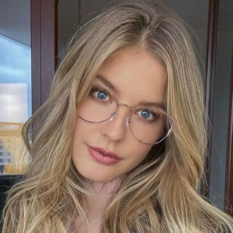 

shipping new Free metal flat lens female fashion trend Computer Anti blue light eye protection glasses frame
