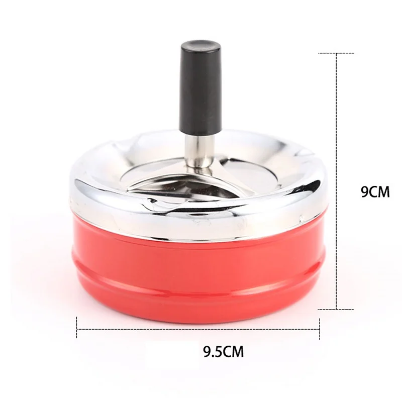 

Ashtray With Spinning Tray Stainless Steel Round Push Down Cigarette Windproof Ashtray Home Office Hotel Smoking Accessories