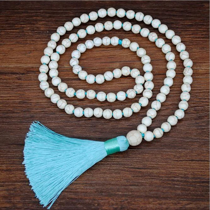 Винтажный богемский этнический Непал Цепочки и ожерелья буддизма Мала ожерелье