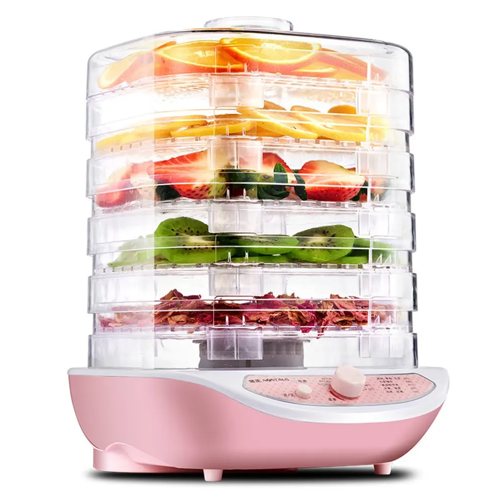 

Food Dehydrator Fruit Vegetable Herb Meat Drying Machine Pet Snacks Food Dryer With 5 Trays 220V Pink White