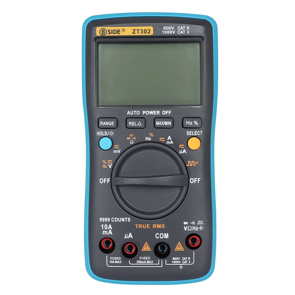 

BSIDE Multimeter 9999 Counts True RMS AC/DC Voltage ZT302 Digital LCD ABS Multimeter Temperature Capacitance Tester