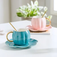 GirlS hearts coffee cups and saucers English small exquisite luxury ceramic cups European small luxury lovers afternoon tea cups