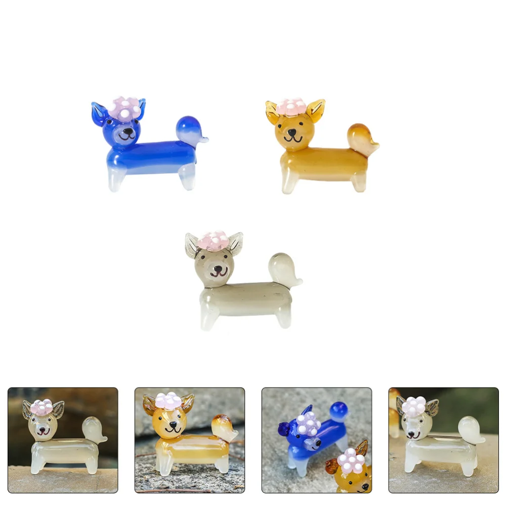 

3Pcs Lovely Dog Sculpture Pretty Puppy Figurine Unique Home Decoration