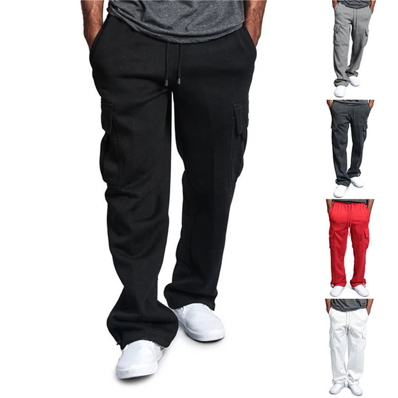 

New Male Pants Causal Solid Color Pants Fashion Drawstring Trousers For Male