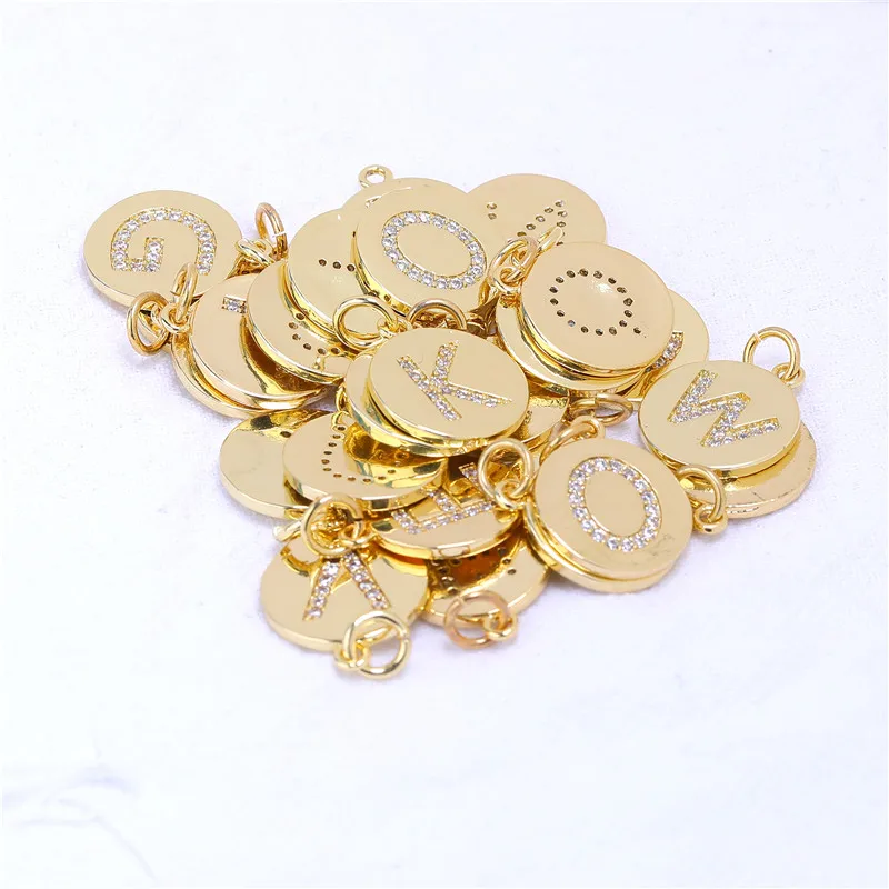 

26 Letters Charms Inlaid Rhinestone Letter Charms Pendants For Handmade Necklace Accessories Supplies Jewelry Makings