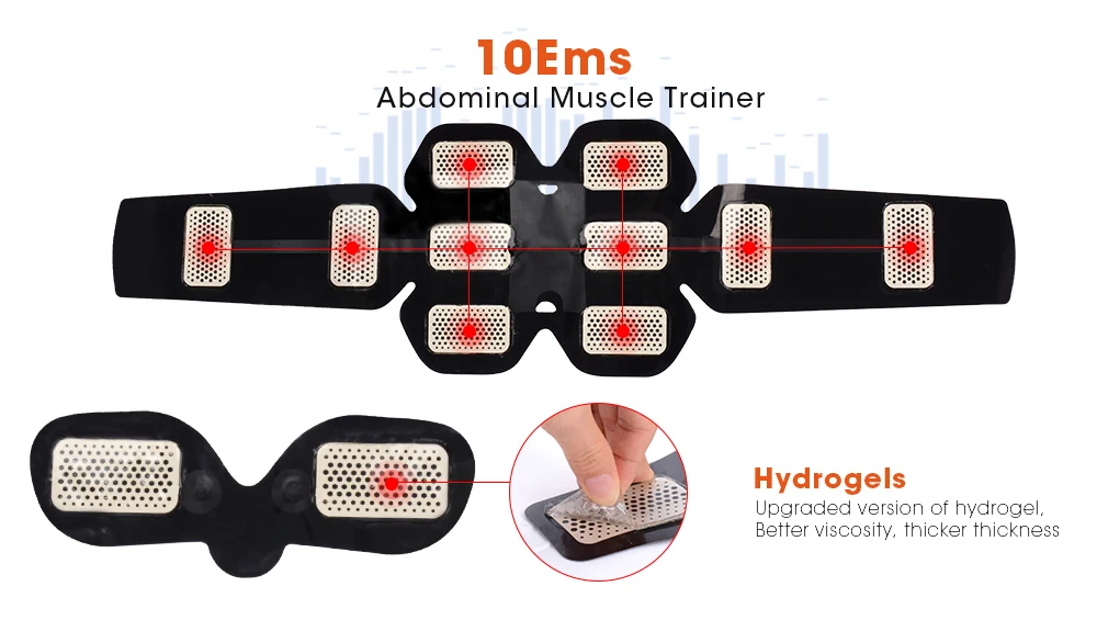 ABS/EMS перезаряжаемый беспроводной стимулятор мышц живота Смарт фитнес-Массажная наклейка пояс для похудения