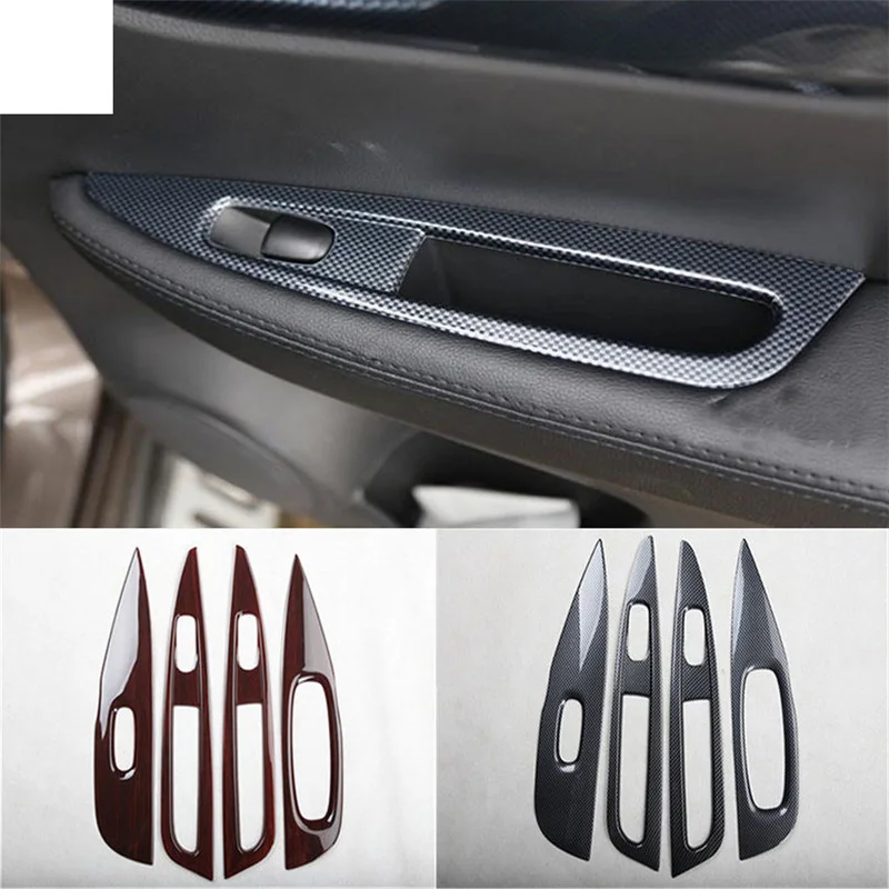 Декоративная панель для стеклоподъемника автомобиля 4 шт./лот из АБС-углеродного