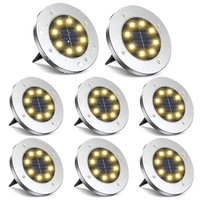 1/4/8/12Pack 8LEDs Solar Powered Ground Light Waterproof Garden Pathway Deck Lights for Home Yard Driveway Lawn Road Patio Lamps