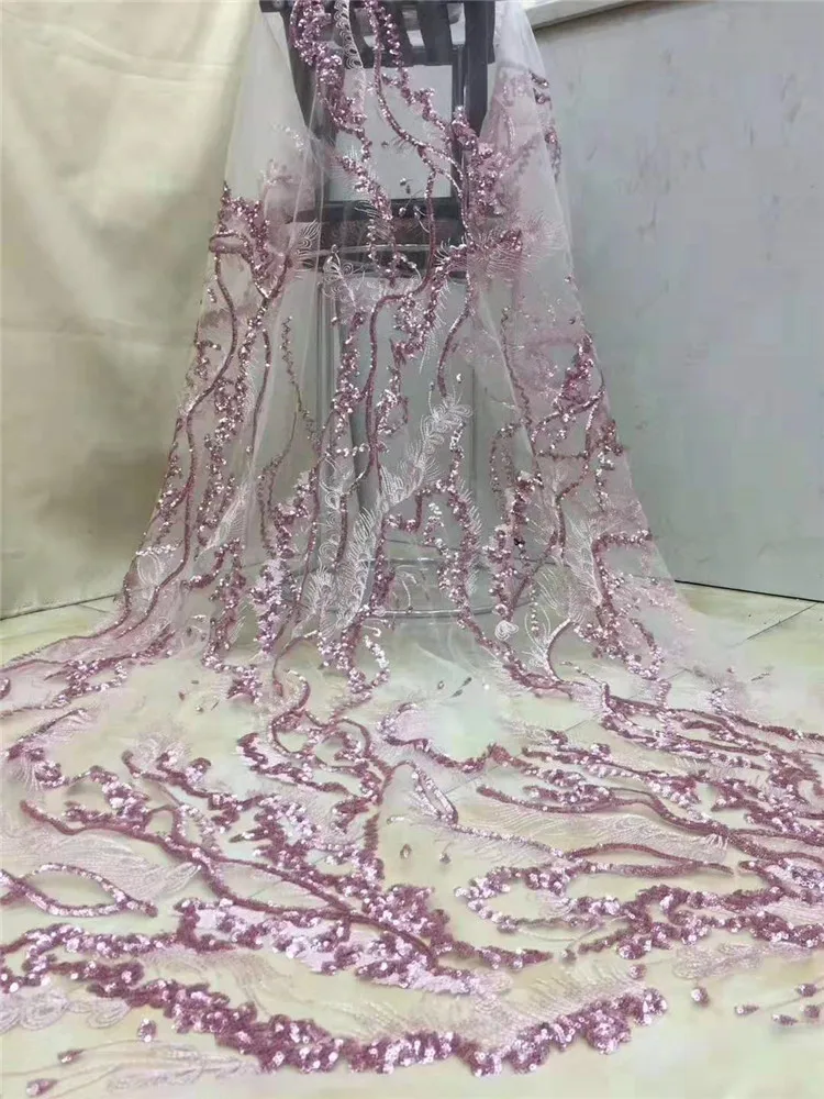 Высокое качество вышивка пайетками кружево французская сетка Африканское