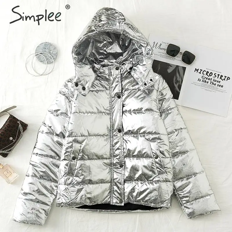 Simplee Fashion plus size women winter parka Hooded zipper pockets female padded coat Thick oversized ladies warm down jackets - купить по