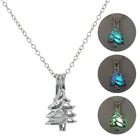 Рождественская елка, светящееся ожерелье для женщин, светящиеся в темноте бусины, клетка, подвеска, цепочка, модное ювелирное изделие для вечеринки, подарок