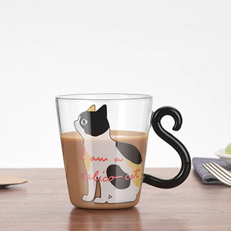 

Creative personality novel original coffee milk oat cup cat claw cup cat cat cute glass