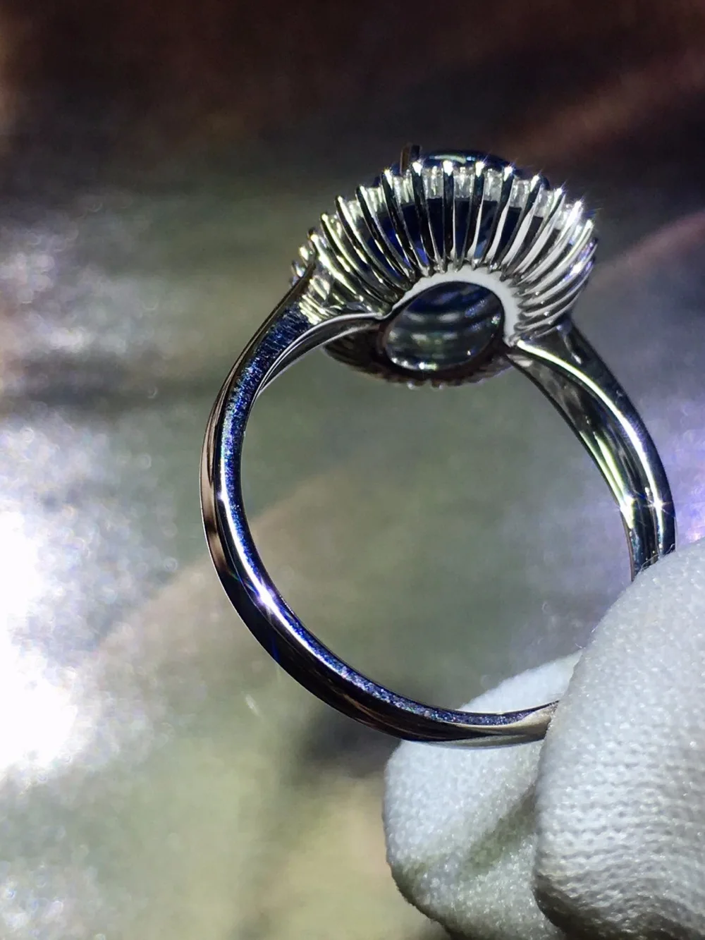820 тонкие ювелирные изделия из сапфира кольцо натуральный 3.1ct Разогревающий драгоценный камень, синий сапфир чистый 18 K золото ювелирные изделия для женщин Кольца Бриллианты